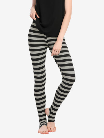 Striped Printed High Elastic Waist Party Yoga Stirrup Pants Leggings