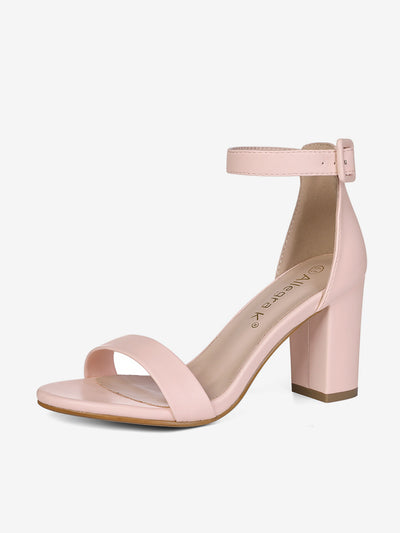 Open Toe Ankle Strap Chunky Heel Elegant Sandals