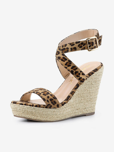 Slingback Crisscross Espadrille Wedges Heel Sandals