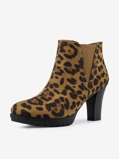 Round Toe Block Heel Chelsea Ankle Boots