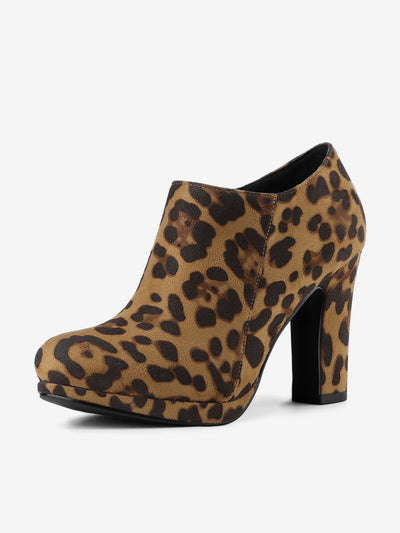 Platform Round Toe Chunky Heel Ankle Booties