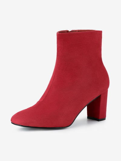 Dress Side Zip Chunky Heel Ankle Boots