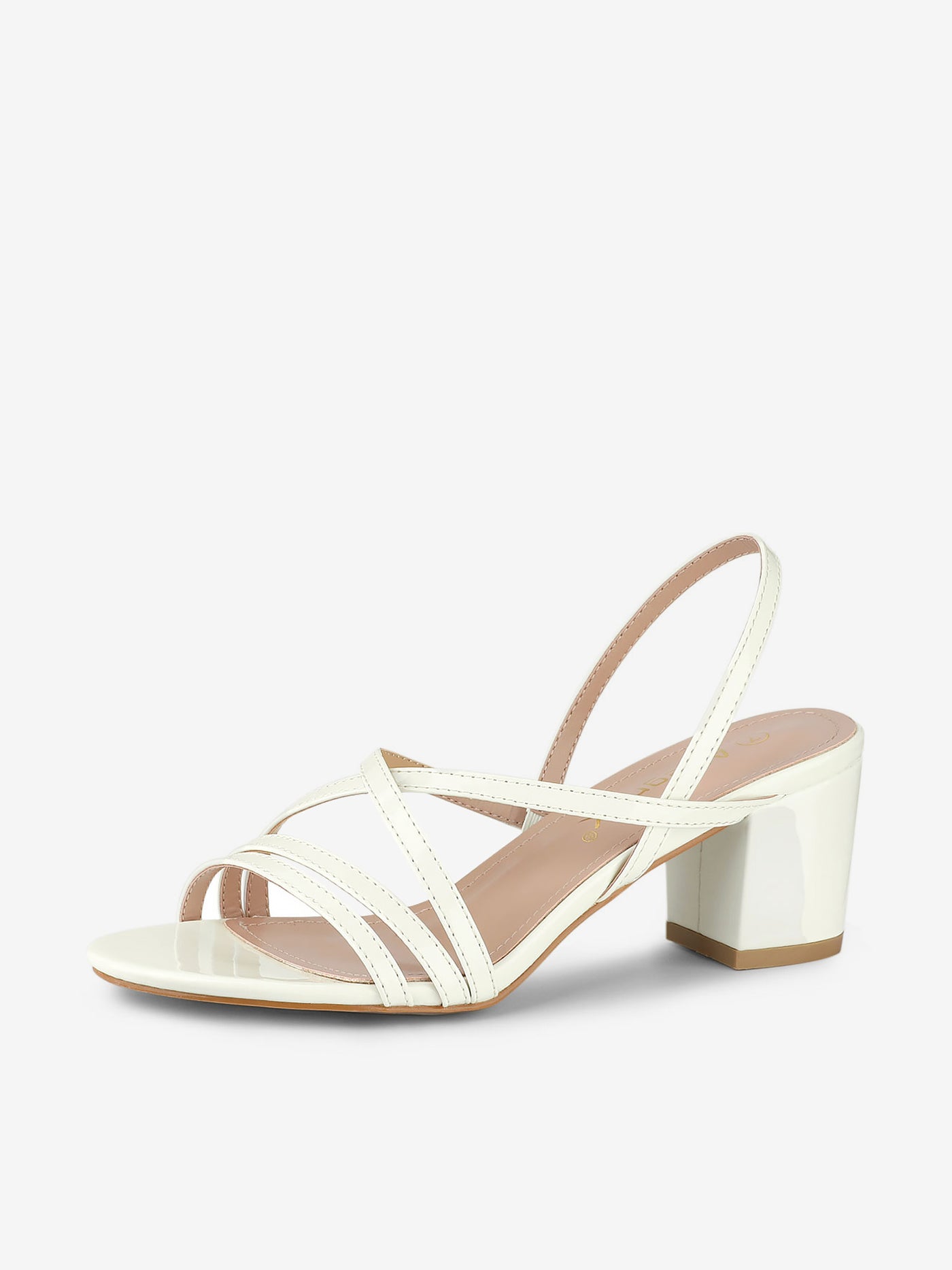 Allegra K Strappy Slingback Chunky Heel Slide Sandals