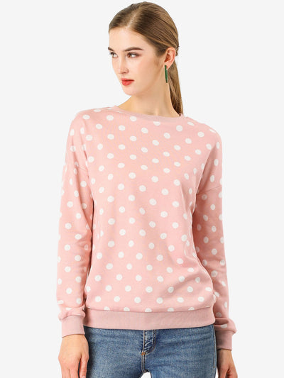 Winter Knitted Pullover Sweatshirt Long Sleeve Polka Dot Sweater