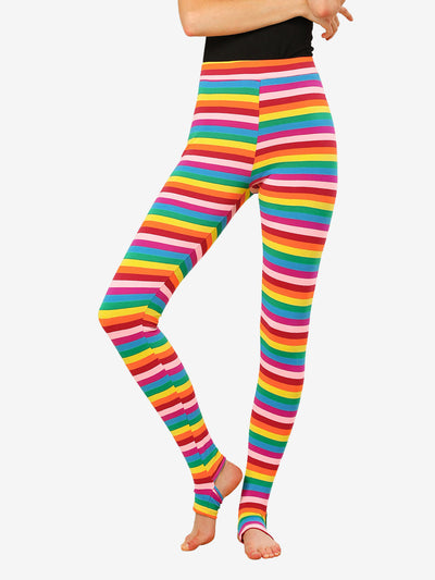 Striped Printed High Elastic Waist Party Yoga Stirrup Pants Leggings