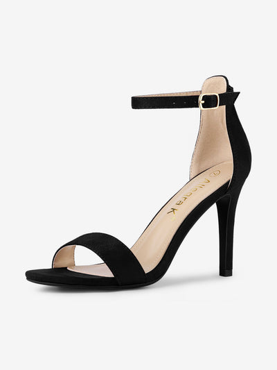 Suede Ankle Strap High Stiletto Heel Sandals