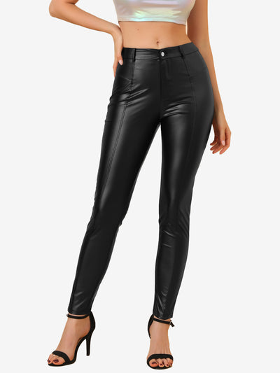 High Waist Skinny Disco PU Faux Leather Pant