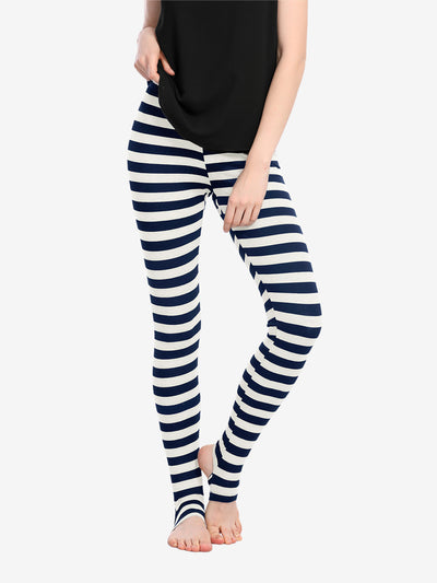 Striped Printed High Elastic Waist Party Yoga Stirrup Pants Leggings