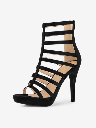 Platform Strappy Gladiator Stiletto Heel Sandals