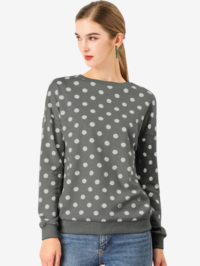 Winter Knitted Pullover Sweatshirt Long Sleeve Polka Dot Sweater