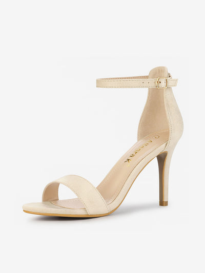 Suede Ankle Strap High Stiletto Heel Sandals