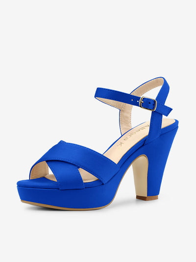 Platform Chunky Heel Ankle Strap Slingback Sandals