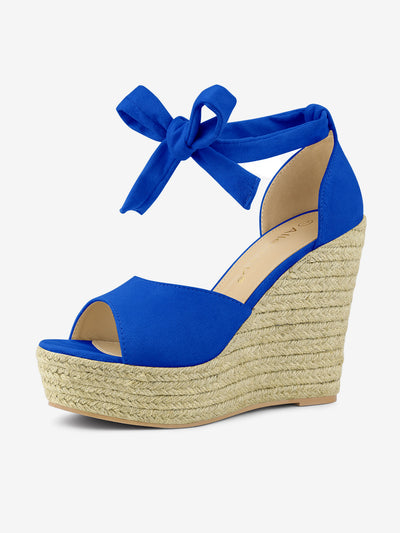 Espadrilles Tie Up Ankle Strap Platform Wedges Sandals