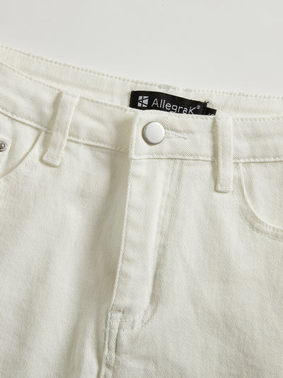 Summer Cotton Raw Hem Pockets Denim Jean Shorts