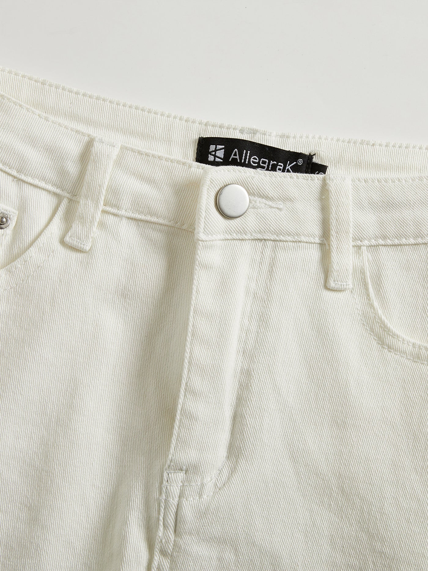 Allegra K Summer Cotton Raw Hem Pockets Denim Jean Shorts
