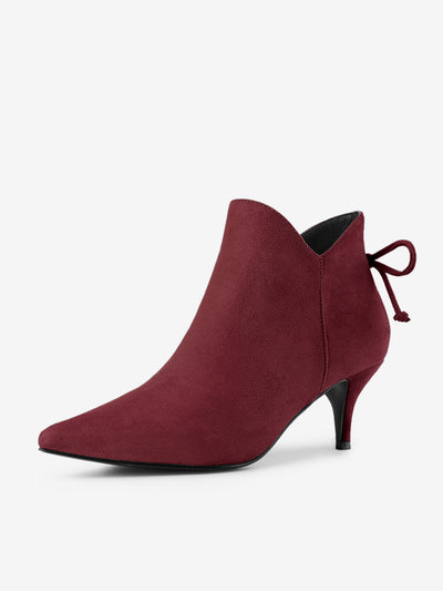 Pointed Toe Kitten Heel Ankle Booties