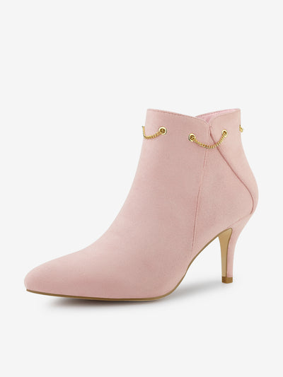 Pointed Toe Side Zip Stiletto Heel Ankle Booties