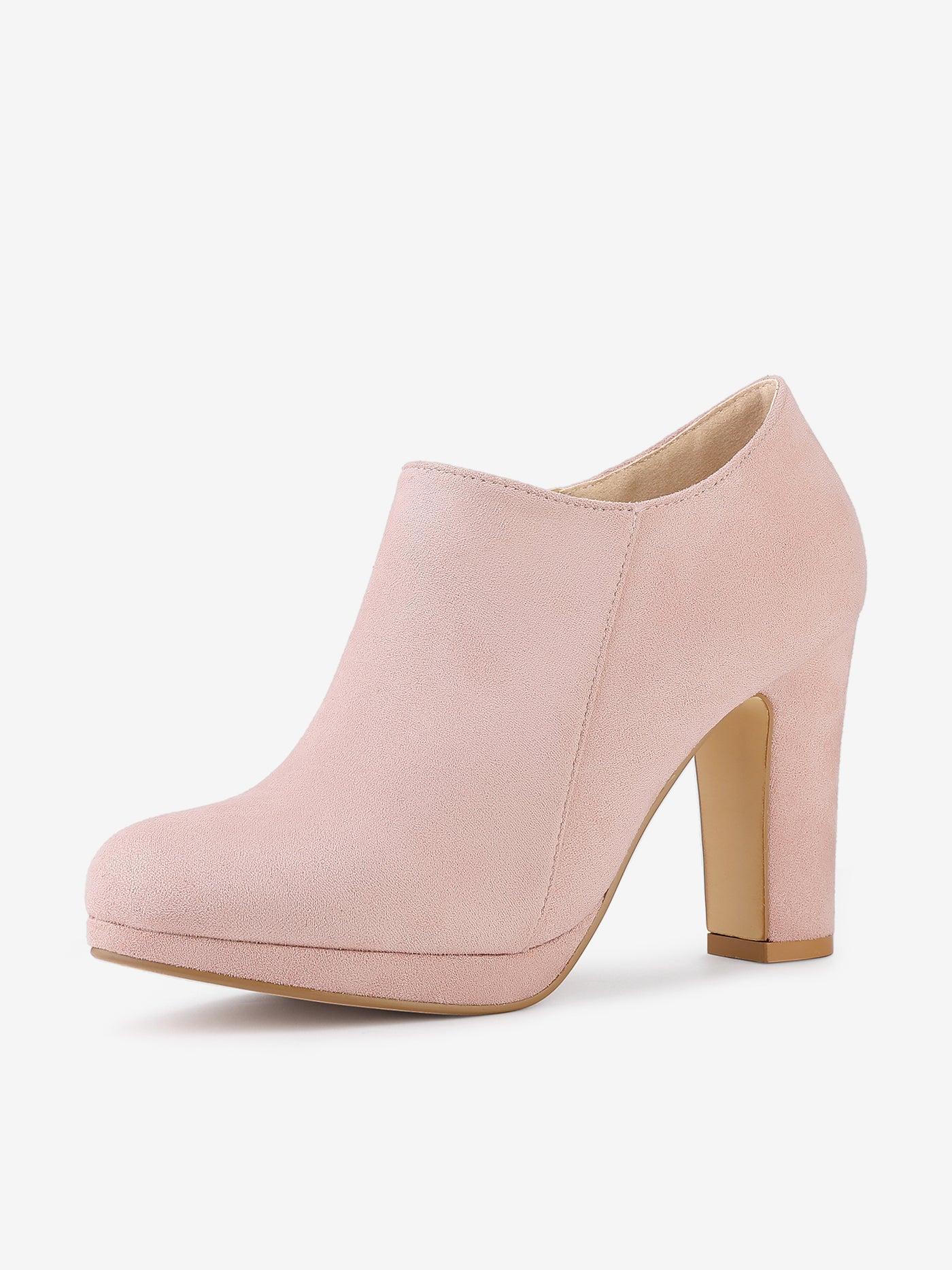 Allegra K Platform Round Toe Chunky Heel Ankle Booties