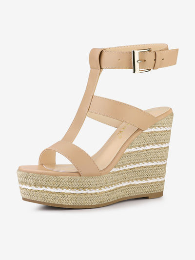 Espadrille Strappy Platform Wedges Sandals