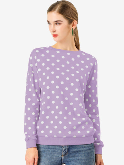 Winter Knitted Pullover Sweatshirt Long Sleeve Polka Dot Sweater