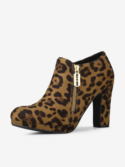 Platform Round Toe Chunky Heel Ankle Boot