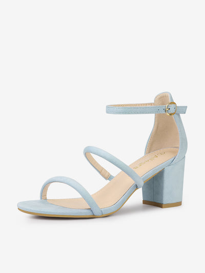 Open Toe Ankle Strap Chunky Heel Sandals