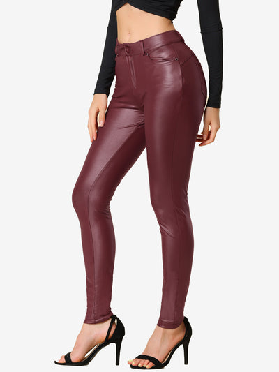 High Waist Skinny Disco PU Faux Leather Pant