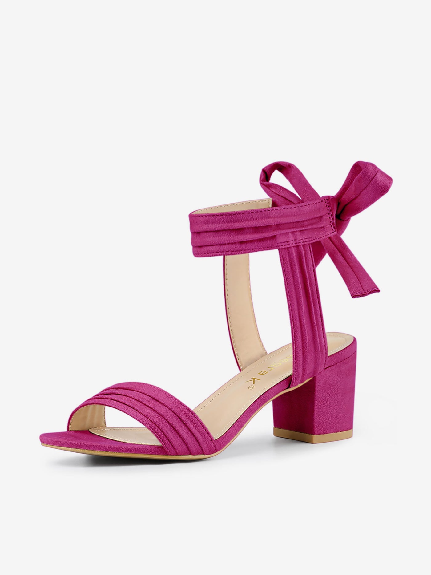 Allegra K Open Toe Ankle Tie Back Block Heel Sandals