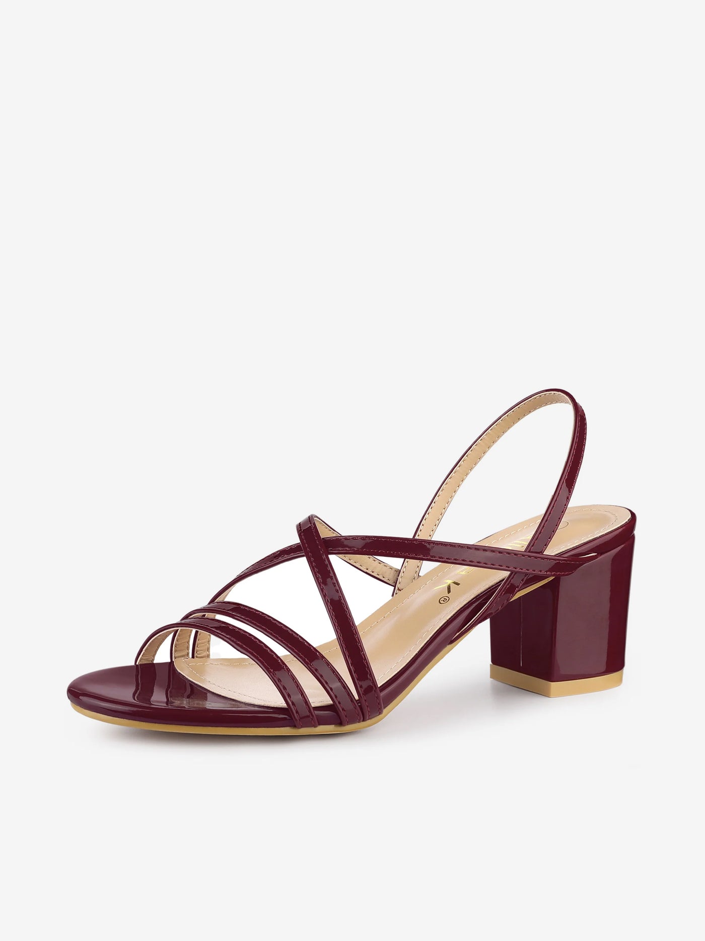 Allegra K Strappy Slingback Chunky Heel Slide Sandals