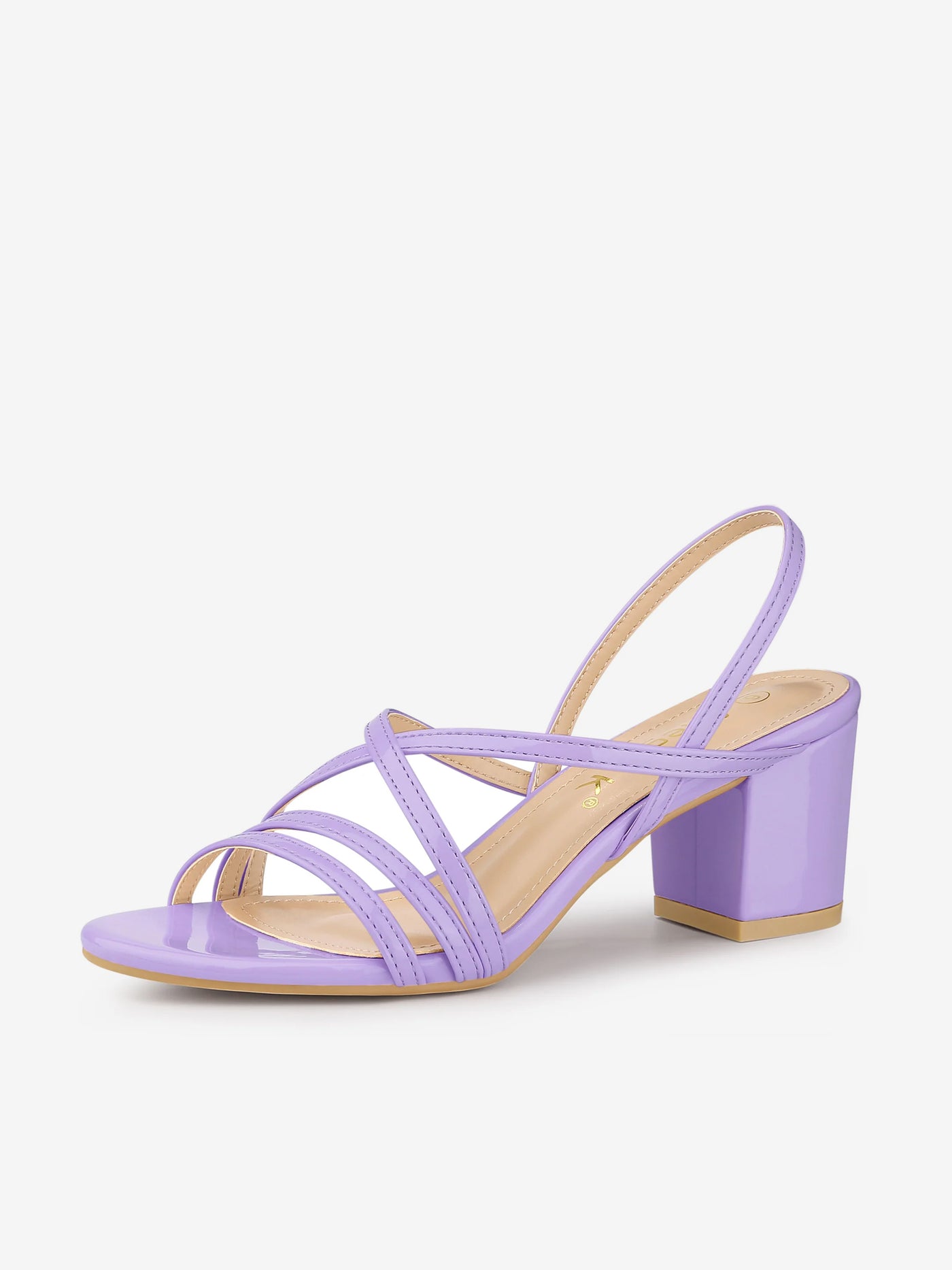 Allegra K Strappy Slingback Chunky Heel Slide Sandals