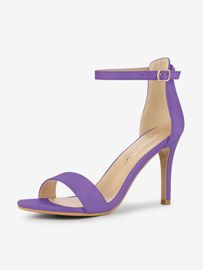 Suede Ankle Strap High Stiletto Heel Sandals