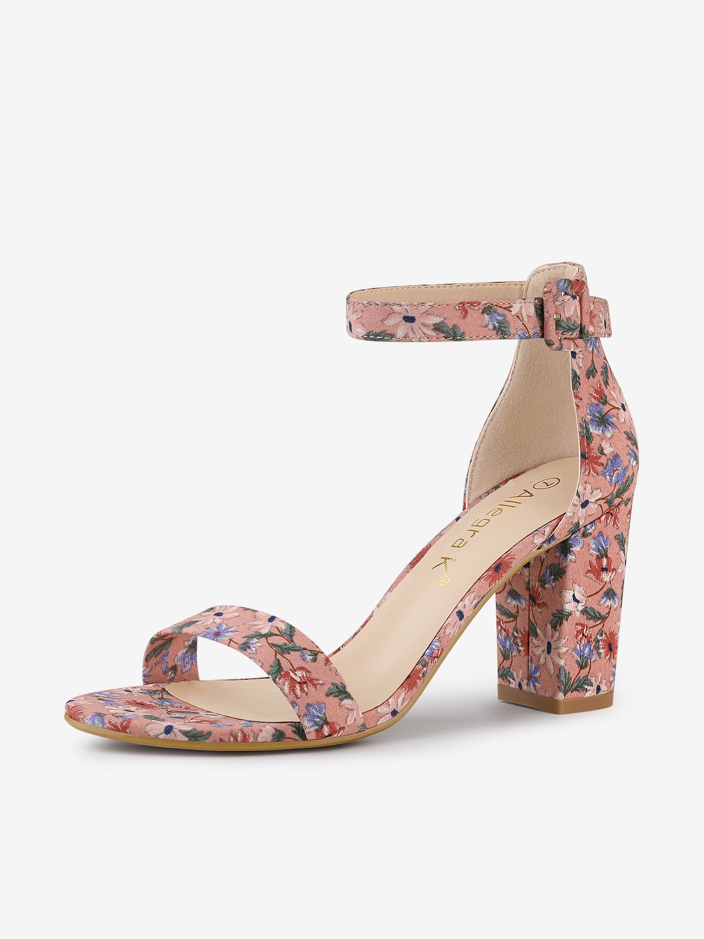 Allegra K Elegant Open Toe Ankle Strap Chunky Heel Sandals