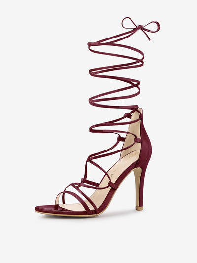 Strappy Straps Lace Up Stiletto Heel Sandals