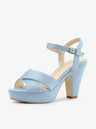 Platform Chunky Heel Ankle Strap Slingback Sandals