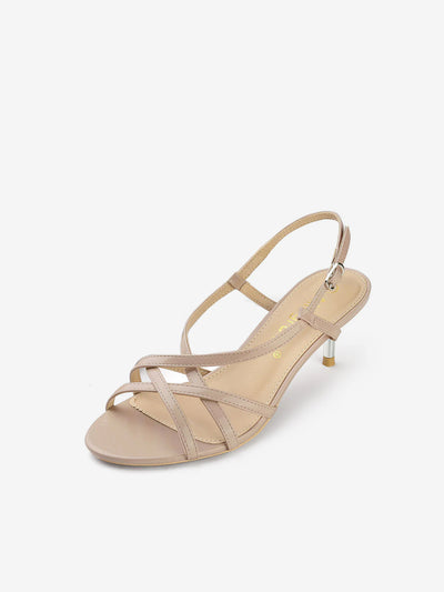 Slingback Strappy Buckle Kitten Heel Sandals