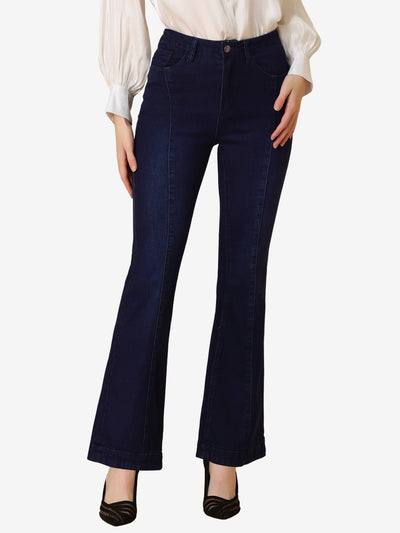 High Waist Flare Retro Stretchy Denim Pants Bell Jeans