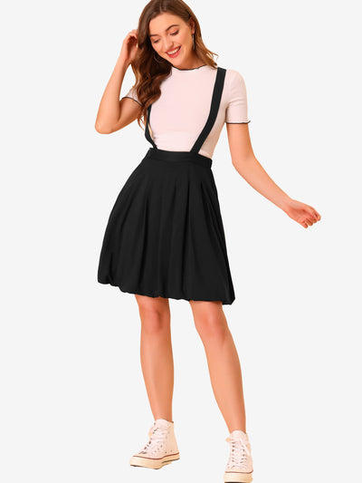 Detachable Strap A-Line Bubble Suspender Skirt