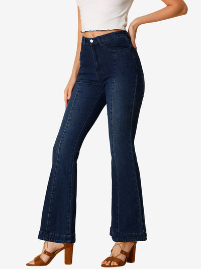 High Waist Flare Retro Stretchy Denim Pants Bell Jeans