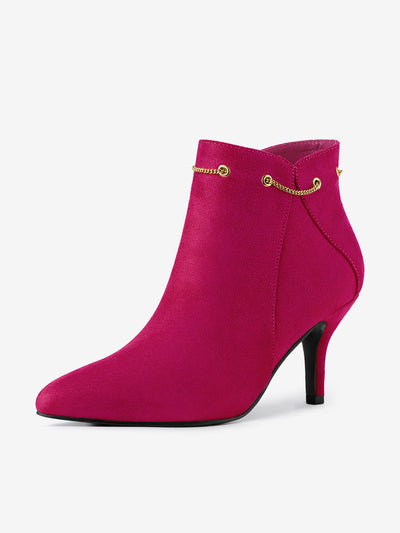 Pointed Toe Side Zip Stiletto Heel Ankle Booties