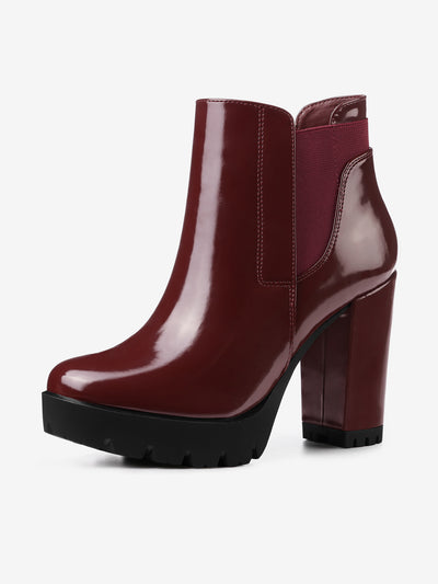 Chunky High Heel Platform Zipper Chelsea Boots