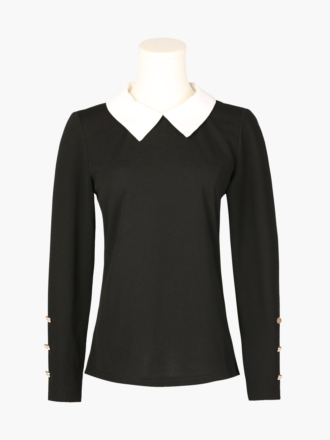 Allegra K Peter Pan Collar Knit Contrast Neck Long Sleeve Party Blouse