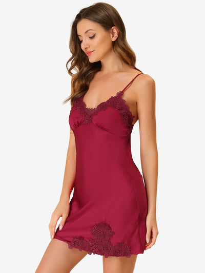 Satin Pajama Cami Dress Sleepwear Spaghetti Strap Lounge Nightgown