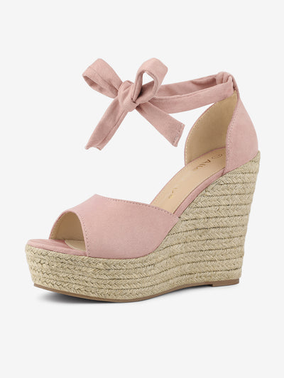 Espadrilles Tie Up Ankle Strap Platform Wedges Sandals