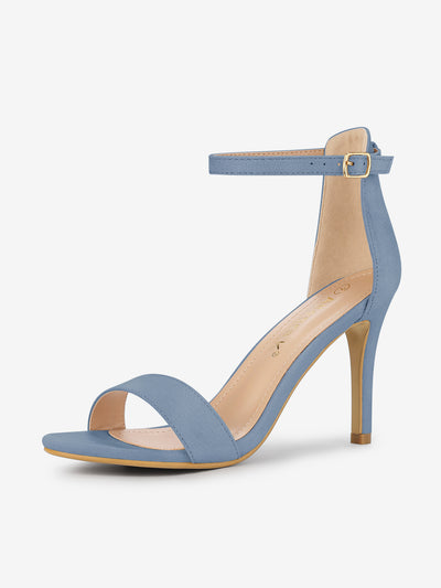 Suede Ankle Strap High Stiletto Heel Sandals