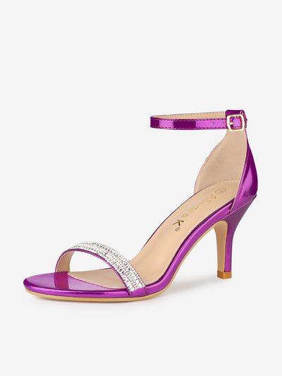 Stiletto Heel Rhinestone Ankle Strap Sandals