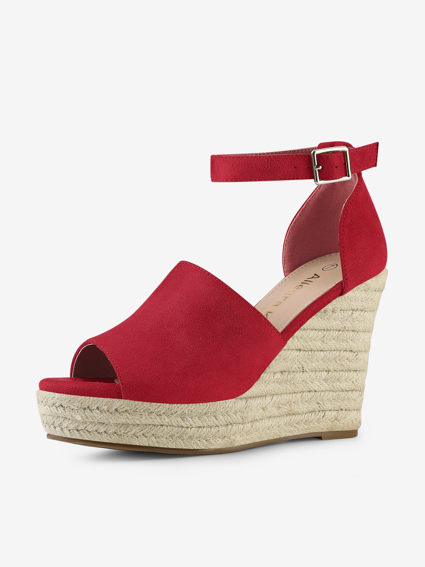 Allegra K Espadrilles Platform Heel Wedges Sandals