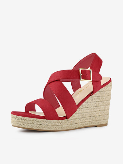 Espadrilles Platform Slingback Wedges Sandals