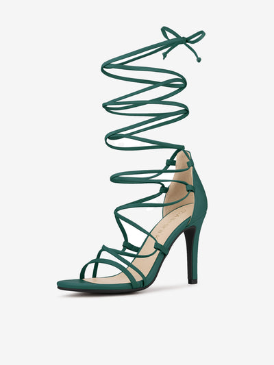 Strappy Straps Lace Up Stiletto Heel Sandals