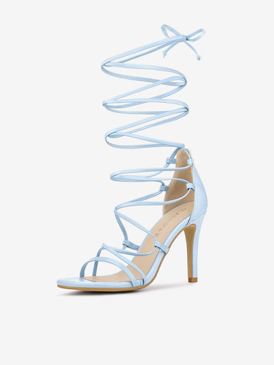 Strappy Straps Lace Up Stiletto Heel Sandals