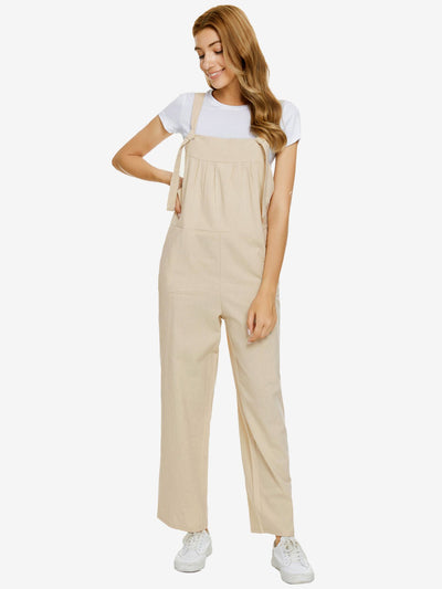 Allegra K Summer Fashion Baggy Loose Cotton Overalls Jumpsuit with Pockets
